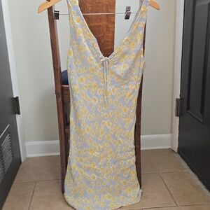 Sophie Rue yellow and blue floral tie front mini summer dress